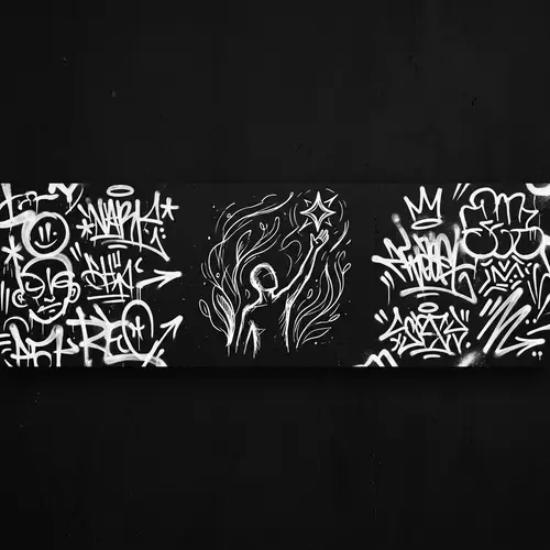 Hand-Drawn Minimalist Graffiti-Style YouTube Banner Design