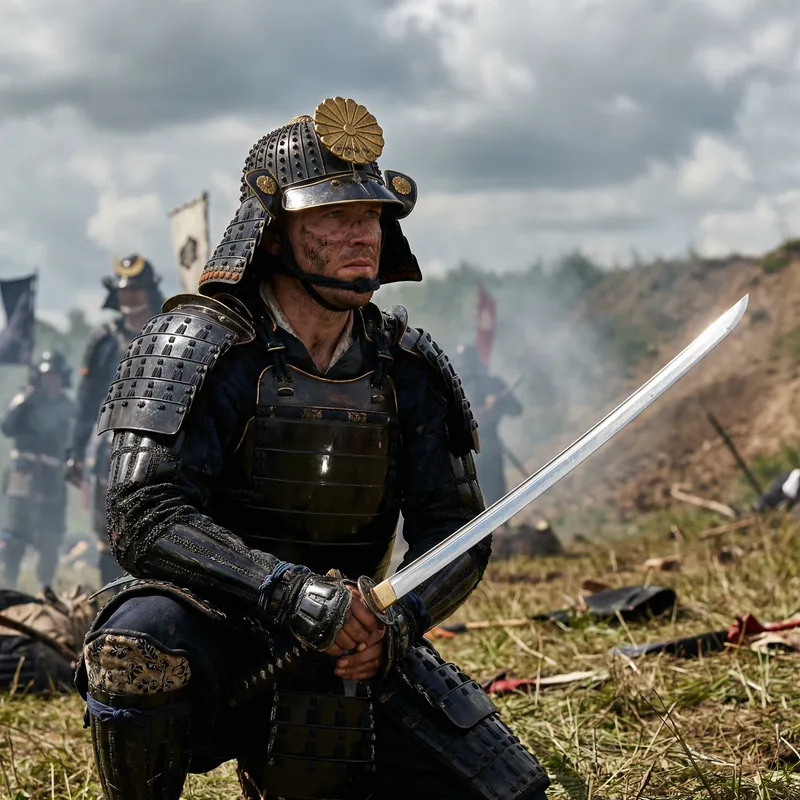 Samurai Warrior in Battle | Traditional Armor & Katana