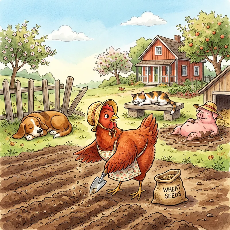 Middle Scene of The Little Red Hen Story