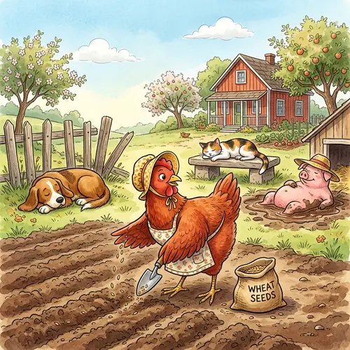Middle Scene of The Little Red Hen Story