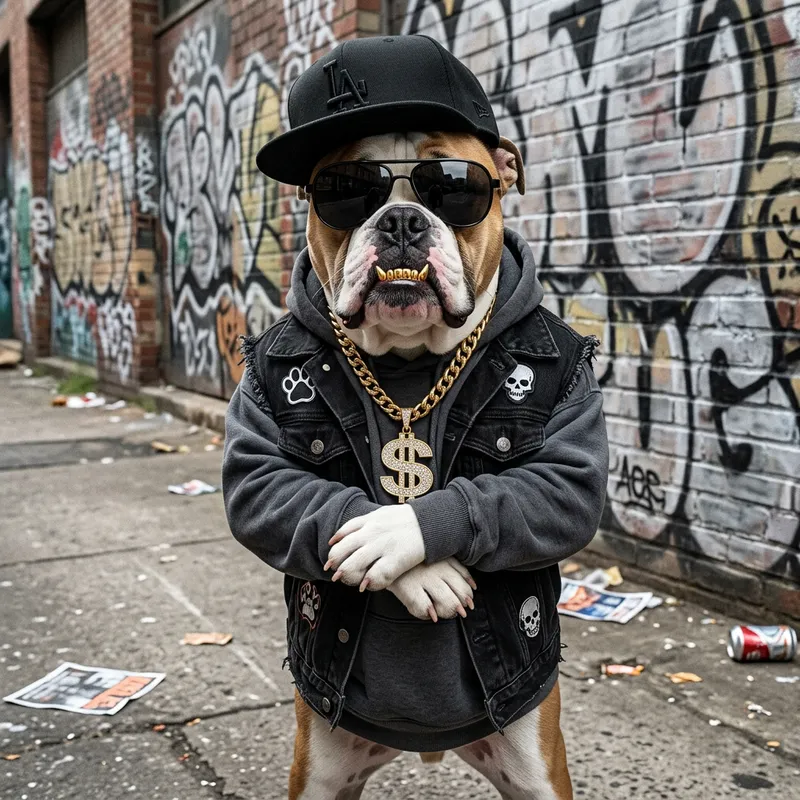 Cool Gangsta Dog with Street Swagger
