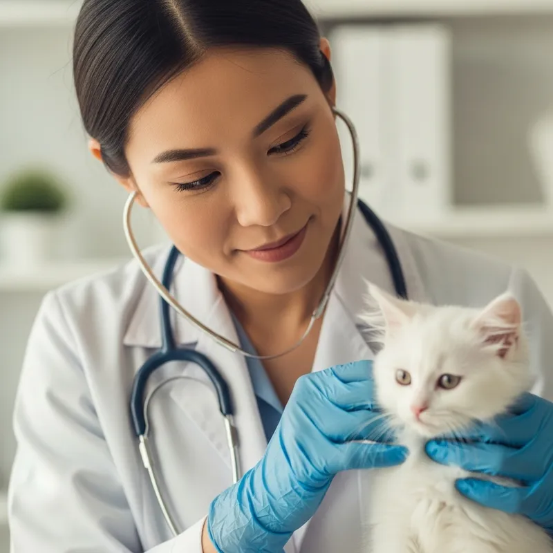 Veterinarian in Blue Latex Gloves