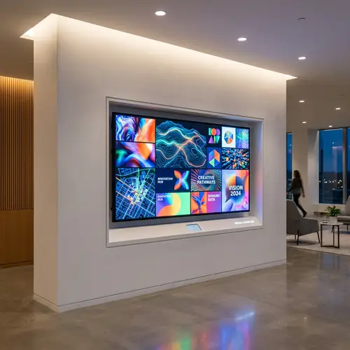 Modern Digital Showcase Area Embedded in Wall