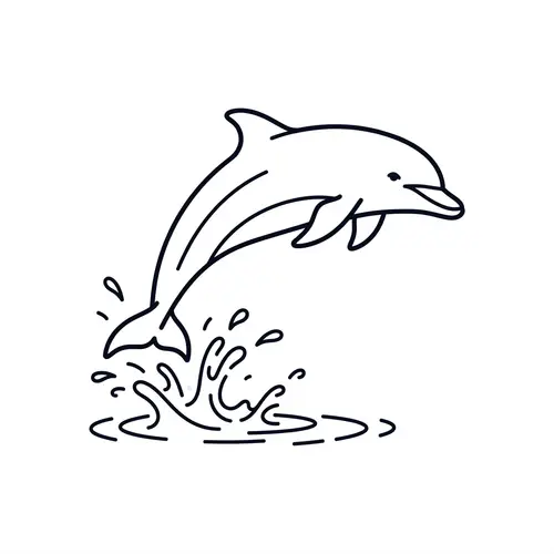 Minimalist Leaping Dolphin Vector Illustration