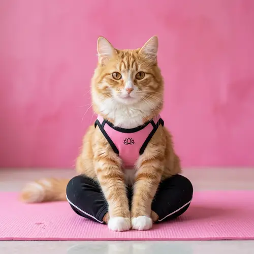 Cat in Yoga Pants - Fun Feline Fashion