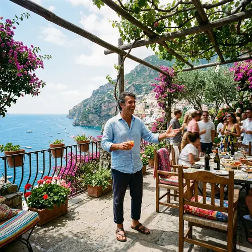 Joyful Host on a Mediterranean Terrace
