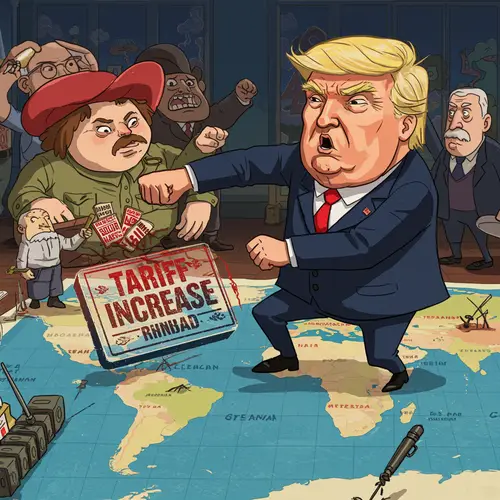 Cartoonish Trump Slams Tariff Stamp in Satirical Art