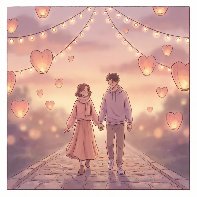Dreamy Valentine's Day Illustration for Romance Lovers
