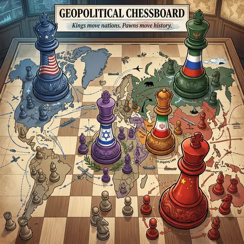 Geopolitical Chessboard: A Strategic Global Illustration