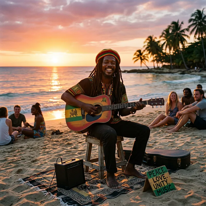 Inspiring Bob Marley Scene at Sunset Inspiring Bob Marley Scene at Sunset