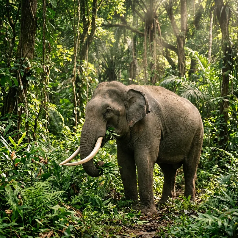 Sumatran Elephant in Natural Habitat