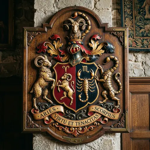 Classic Family Crest: Aries and Scorpius Design