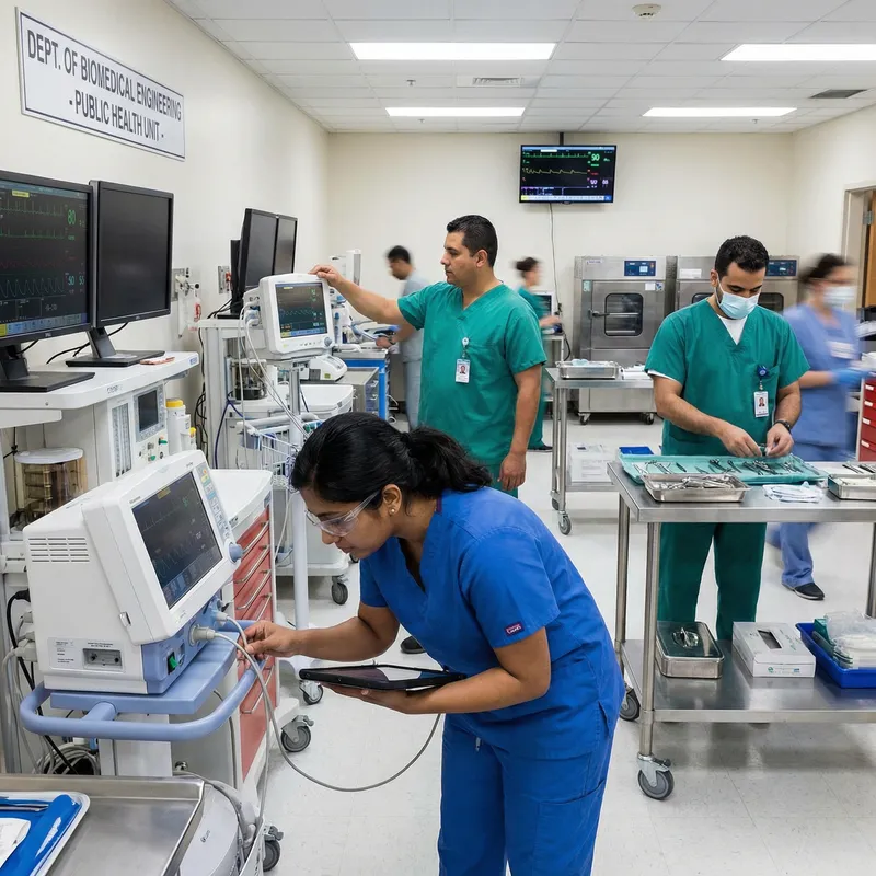 Diverse Medical Engineer & Male Nurse Team | State-of-the-Art Govt Hospital