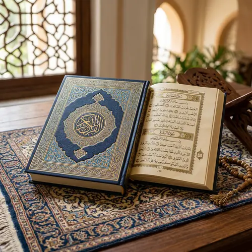 Beautifully Bound Quran with Islamic Geometric Patterns