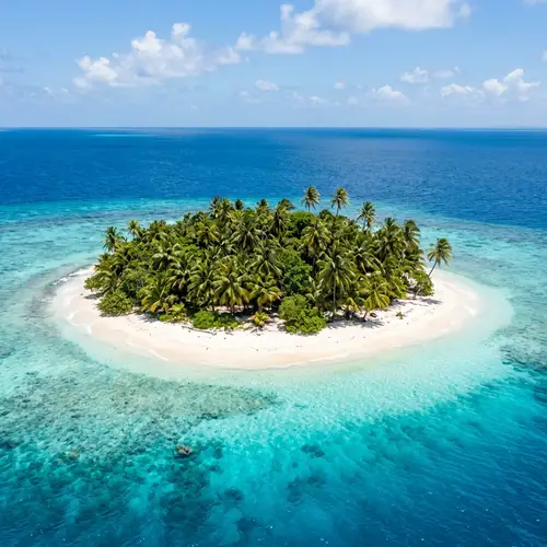 Tranquil Tropical Cay | Idyllic Scene in Crystal Clear Waters