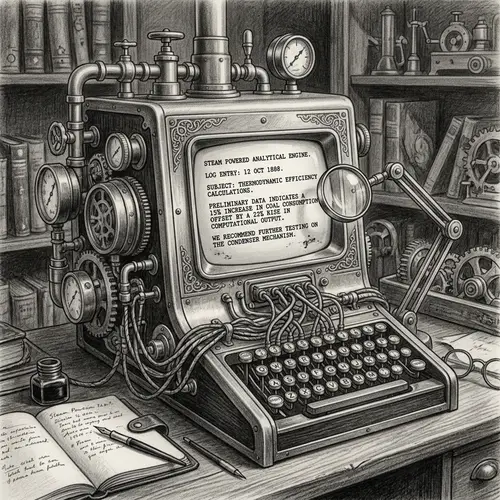 Vintage Steampunk Computer Photography: Nostalgic Retro Style