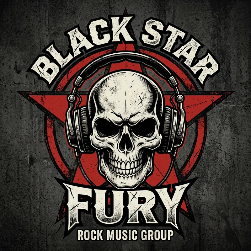Rock Band Logo Design with Skull and Star