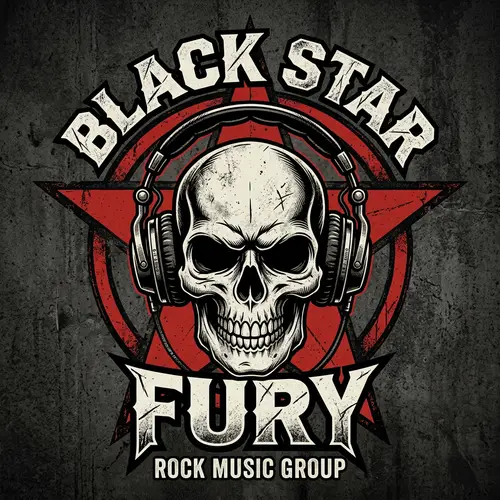 Rock Band Logo Design with Skull and Star