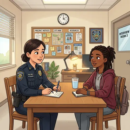 Police Officer and Teen Girl - A Respectful Encounter
