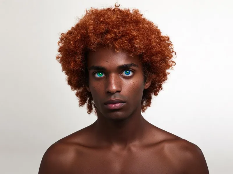 Ethereal Androgynous Man with Ginger Hair and Freckles