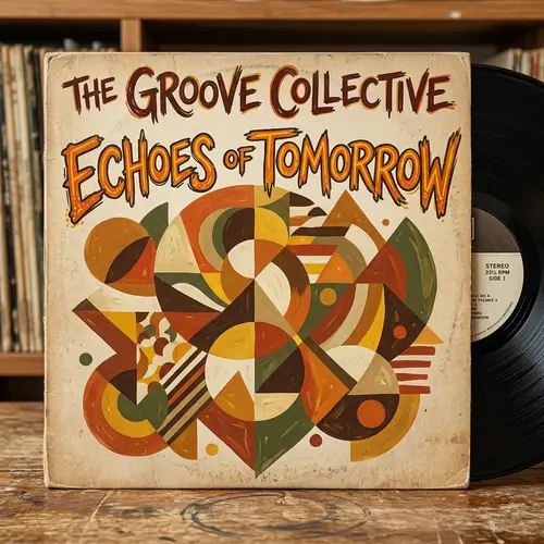 Vintage Abstract 1970s Album Cover Design | Geometric Shapes & Earthy Tones