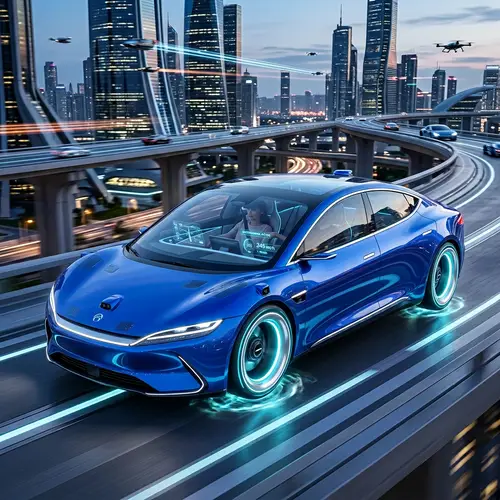 Futuristic Electric Car 2050: Streamlined Design & Advanced Tech