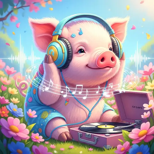 Pastel Pig for Music Lovers