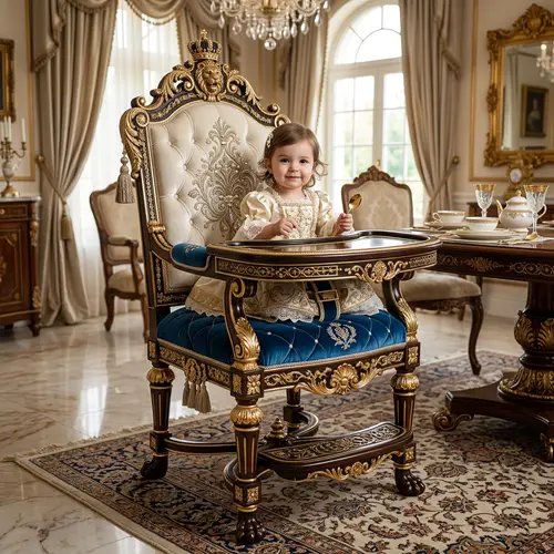 Luxurious Child's High Chair with Elegant Design and Premium Materials