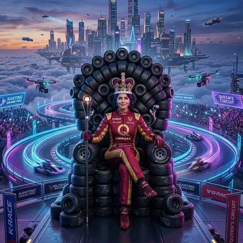 Unique Karting Tyre Throne for Racing Queen | Fantasy 3D Race Track