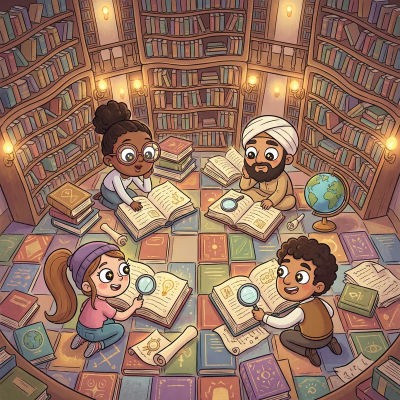 Fun Research Journey Adventure in a Vast Library