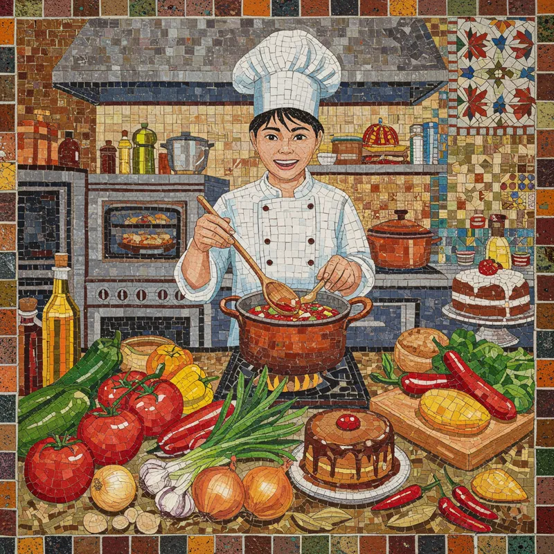 Culinary Venture Mosaic Design Inspiration
