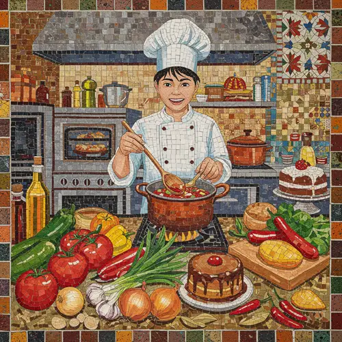 Culinary Venture Mosaic Design Inspiration