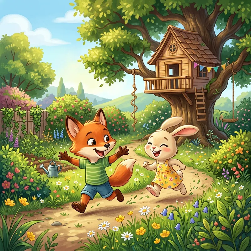 Playful Adventures of a Fox and Bunny Best Friends Playful Adventures of a Fox and Bunny Best Friends