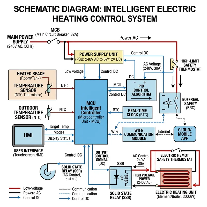 Smart Electric Heating Control System Diagram Smart Electric Heating Control System Diagram