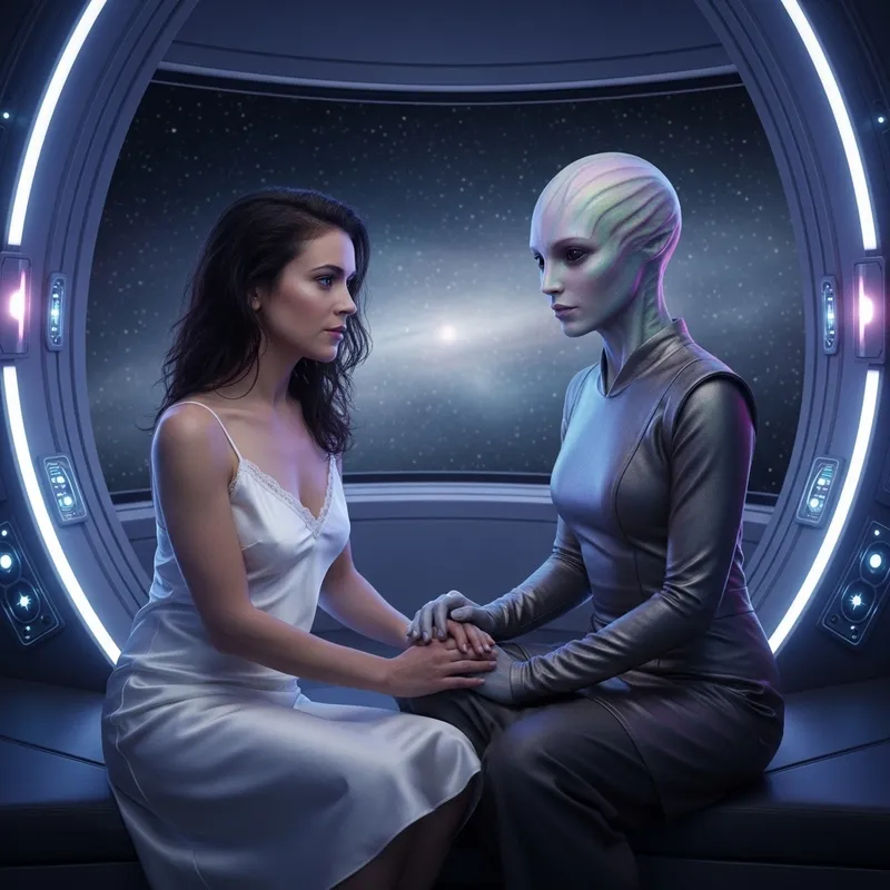 Alyssa Milano in Alien Starship Scene