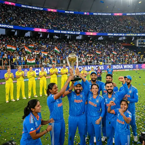 India's Diverse Victory Captured: Cricket World Cup Celebrations