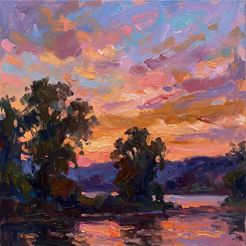 Enchanting Impressionist Sunset Art
