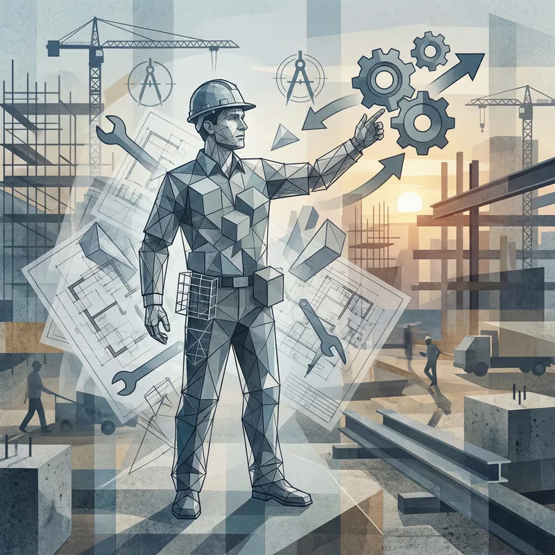 Abstract Construction Manager | Geometric Shapes, Project Planning