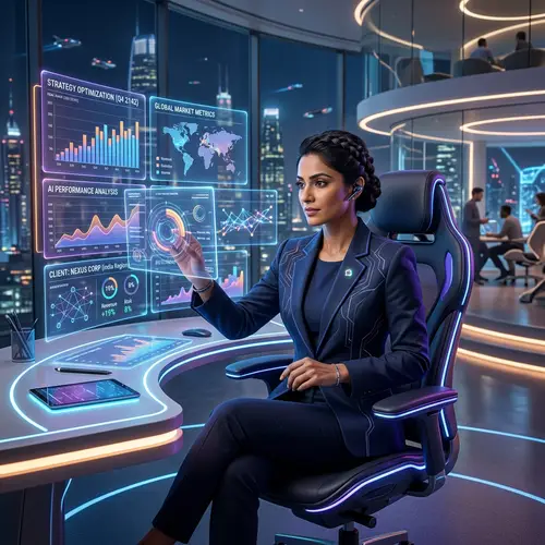 Futuristic South Asian Female Consultant | Cutting-Edge Expertise