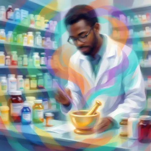 Abstract Pharmacist Artwork: Vibrant Diversity in Pharmaceutical Profession