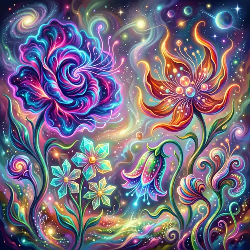 Abstract Flowers: Surrealistic Interpretation of a Variety of Species