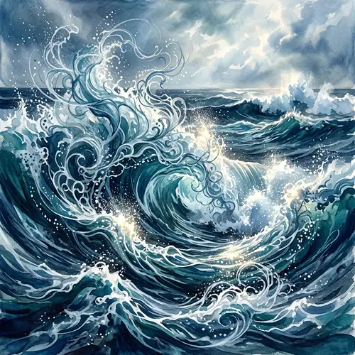 Abstract Ocean Waves - Visualize Nature's Mightiness