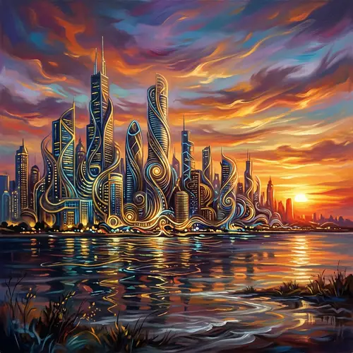 Abstract City Skyline: A Dreamlike Perspective