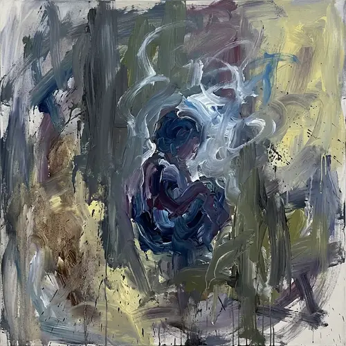 Abstract Expressionism Art - Lonely Child In Thought