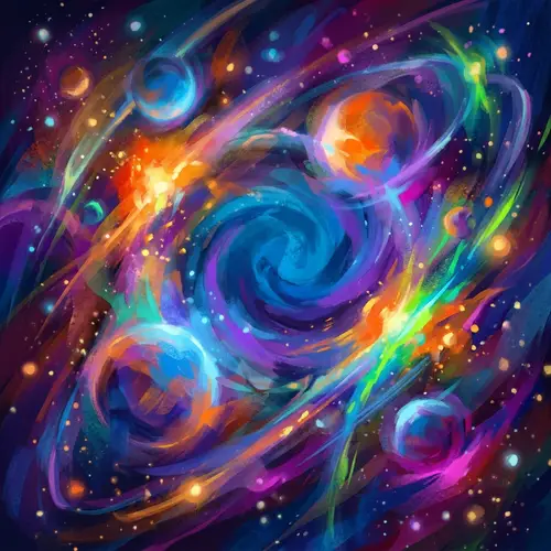 Galactic Exploration: Abstract Cosmic Spectacle