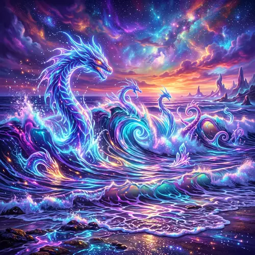 Surrealistic Ocean Waves: A Dreamscape Journey