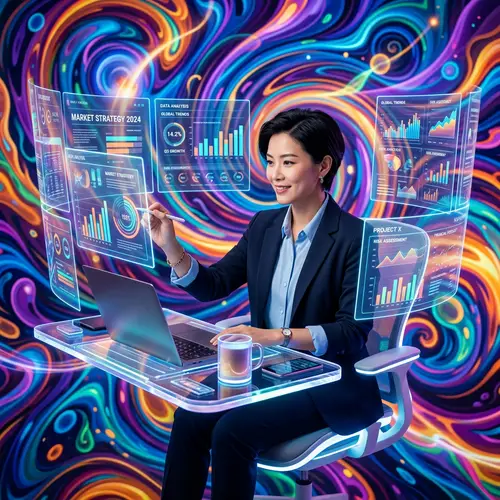 Professional Consultant in Abstract Workspace