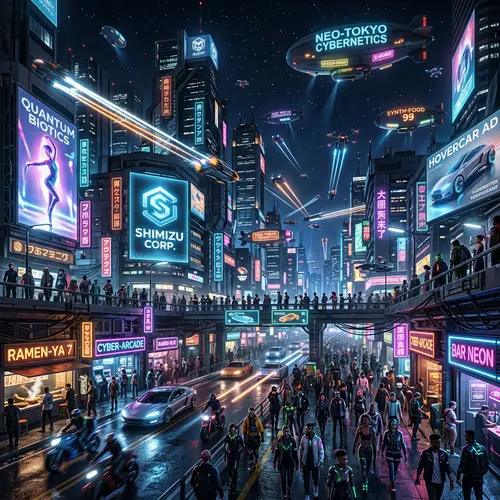 Vibrant Cyberpunk Cityscape: Futuristic Skylines & Neon Lights