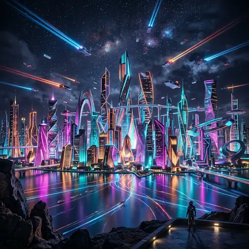 Abstract Futuristic Cityscape | Sci-Fi Architecture Imagery