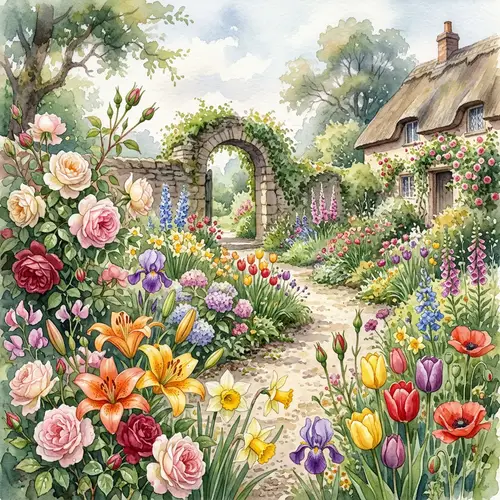 Flowers in Watercolor: A Romantic Garden
